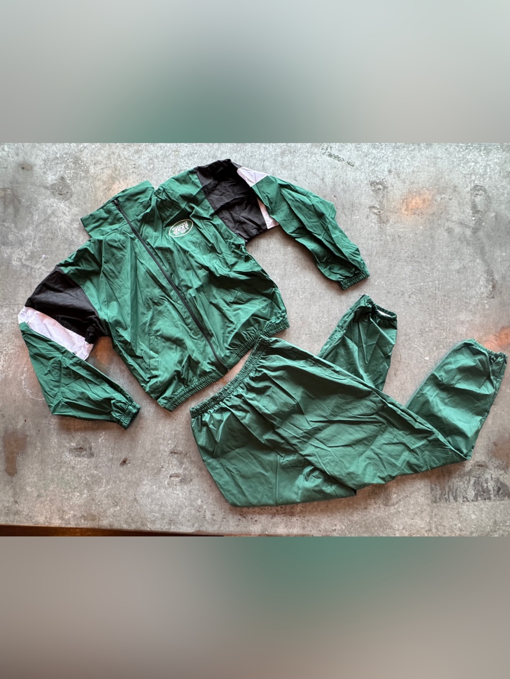 Green NFL NY Nets Windbreaker Track Pants Set